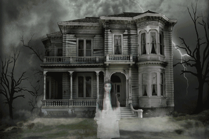 Gif animé gothique maison